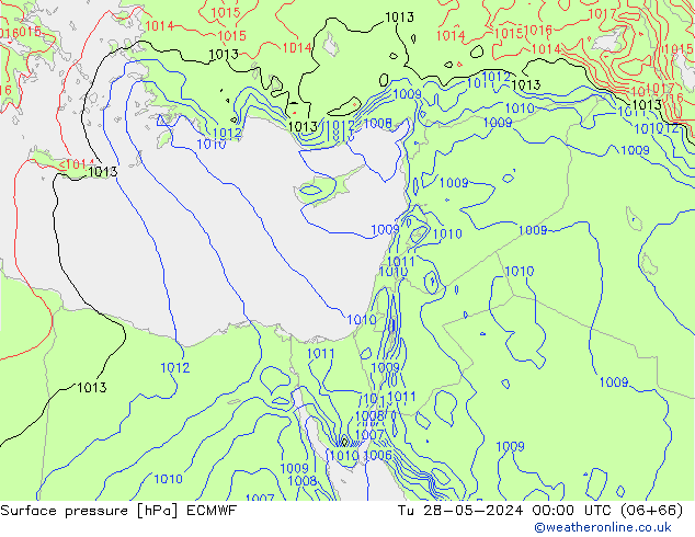 Luchtdruk (Grond) ECMWF di 28.05.2024 00 UTC