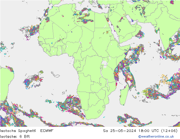 Isotachs Spaghetti ECMWF So 25.05.2024 18 UTC