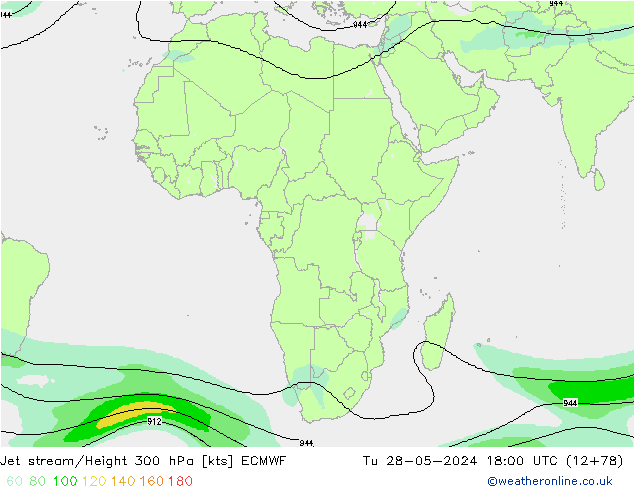 Corrente a getto ECMWF mar 28.05.2024 18 UTC