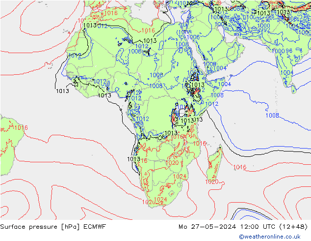 ciśnienie ECMWF pon. 27.05.2024 12 UTC