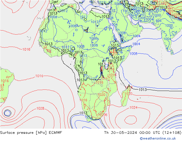 Yer basıncı ECMWF Per 30.05.2024 00 UTC