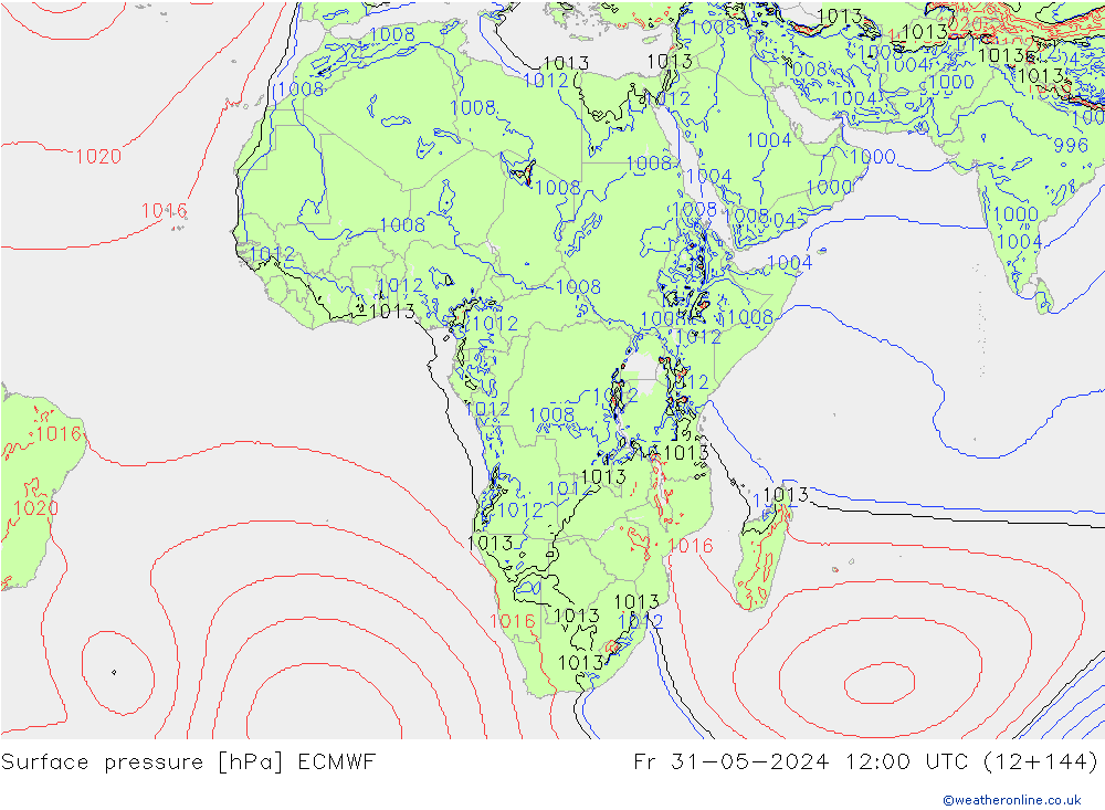 приземное давление ECMWF пт 31.05.2024 12 UTC