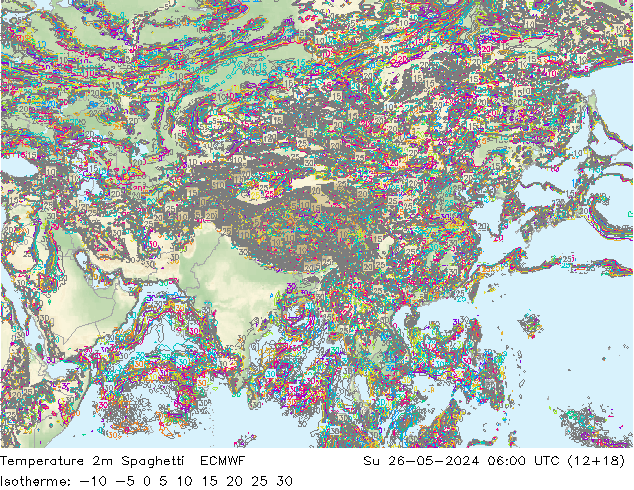 Temperature 2m Spaghetti ECMWF Ne 26.05.2024 06 UTC
