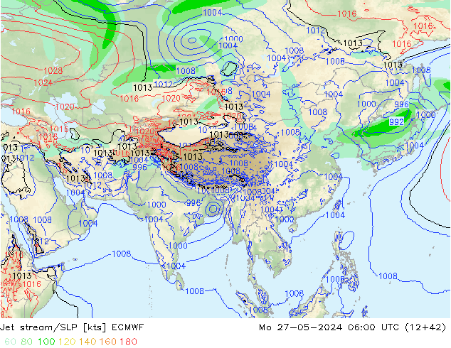 Jet stream ECMWF Seg 27.05.2024 06 UTC