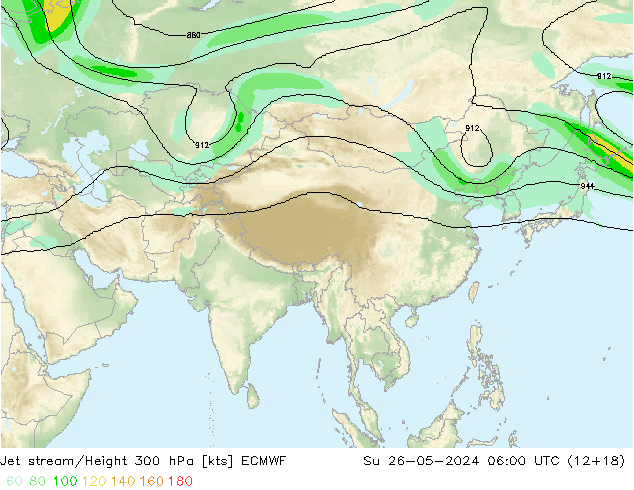 Jet stream/Height 300 hPa ECMWF Ne 26.05.2024 06 UTC