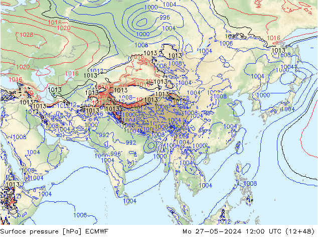 приземное давление ECMWF пн 27.05.2024 12 UTC