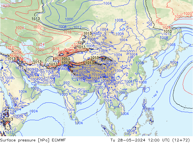 Yer basıncı ECMWF Sa 28.05.2024 12 UTC