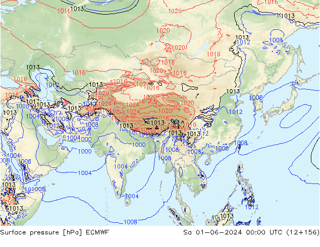 Luchtdruk (Grond) ECMWF za 01.06.2024 00 UTC