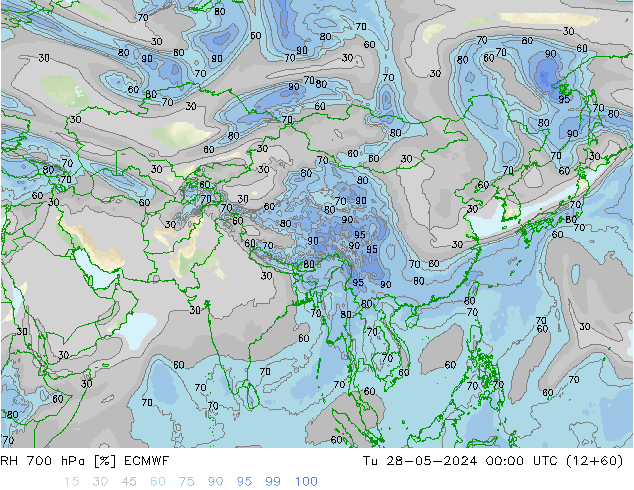 RH 700 hPa ECMWF Tu 28.05.2024 00 UTC