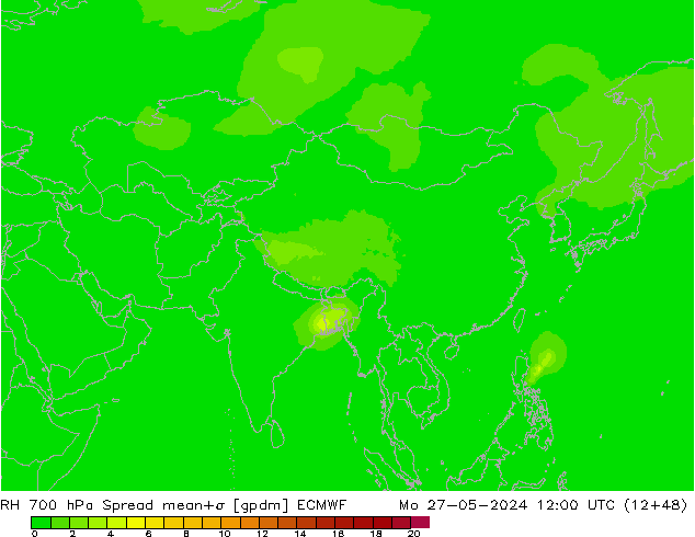 RV 700 hPa Spread ECMWF ma 27.05.2024 12 UTC