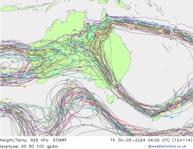 Height/Temp. 925 hPa ECMWF Th 30.05.2024 06 UTC