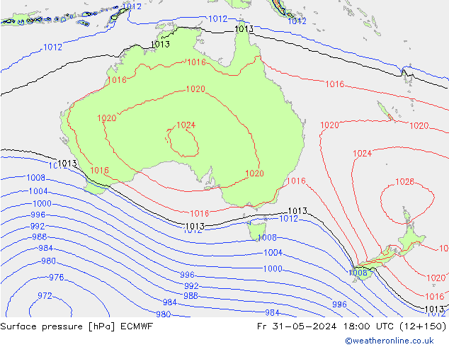 Bodendruck ECMWF Fr 31.05.2024 18 UTC