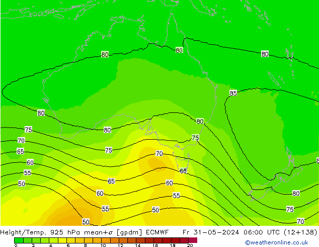 Height/Temp. 925 hPa ECMWF Sex 31.05.2024 06 UTC