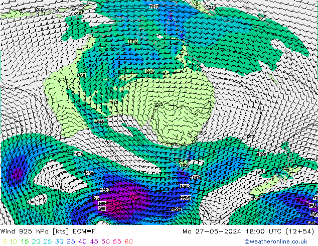 Vento 925 hPa ECMWF Seg 27.05.2024 18 UTC