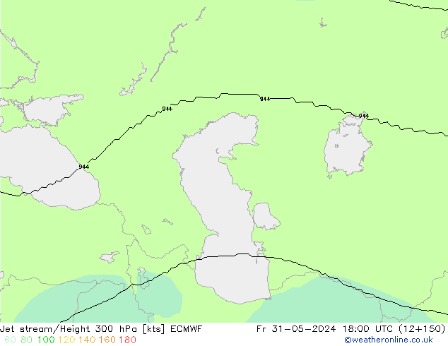 Corriente en chorro ECMWF vie 31.05.2024 18 UTC