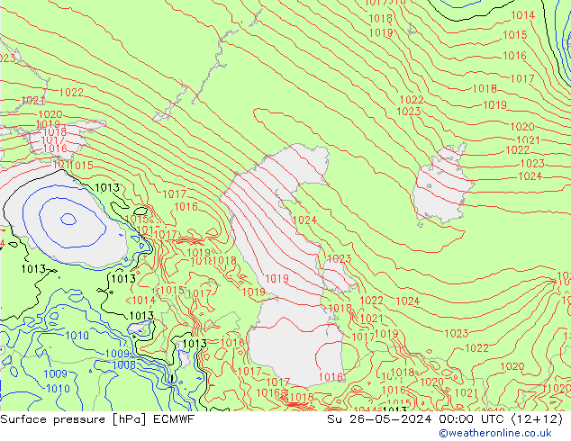 приземное давление ECMWF Вс 26.05.2024 00 UTC