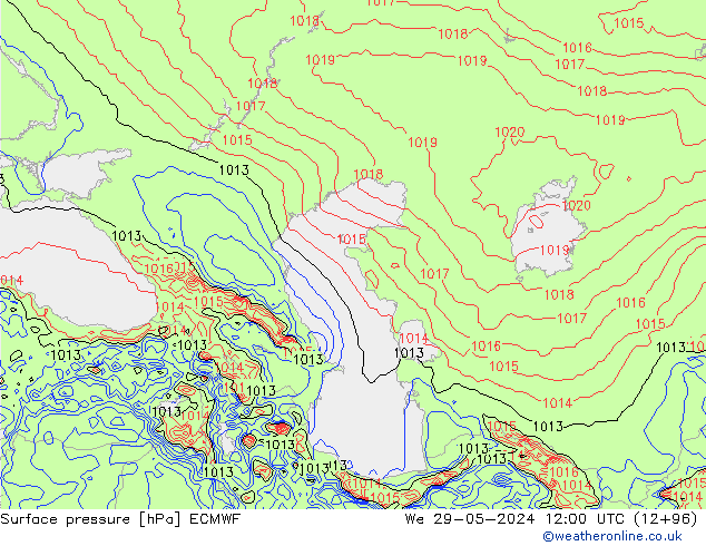 pression de l'air ECMWF mer 29.05.2024 12 UTC