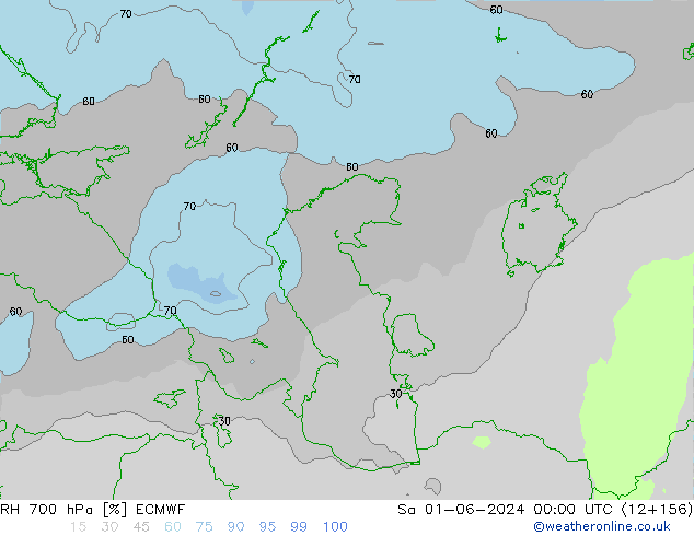 RH 700 hPa ECMWF  01.06.2024 00 UTC