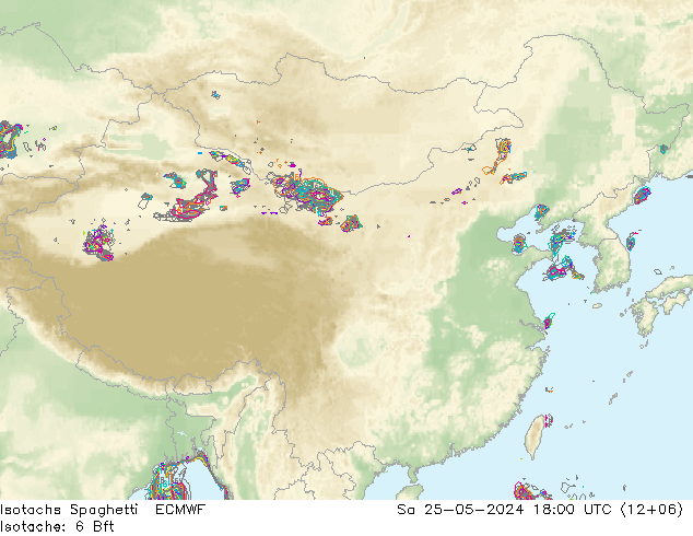 Isotachs Spaghetti ECMWF sab 25.05.2024 18 UTC