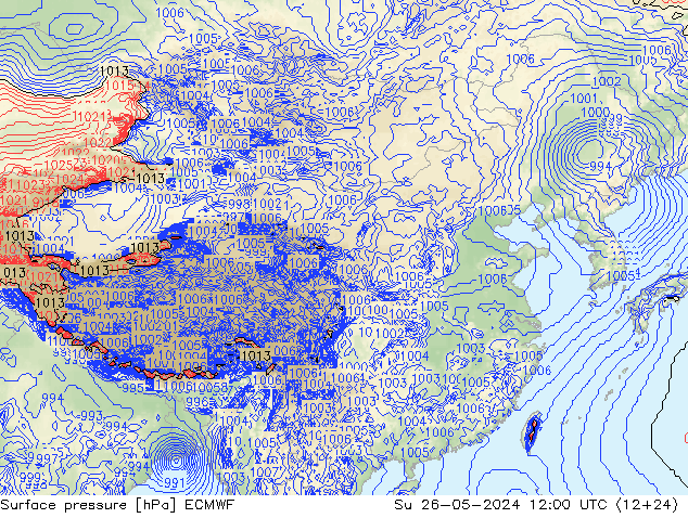 приземное давление ECMWF Вс 26.05.2024 12 UTC