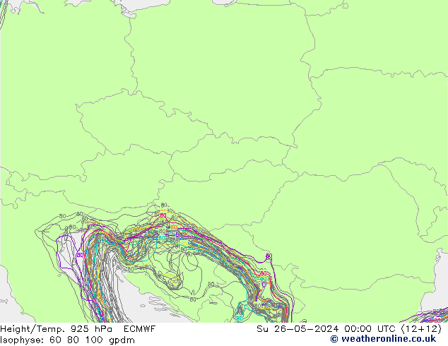 Height/Temp. 925 hPa ECMWF Su 26.05.2024 00 UTC