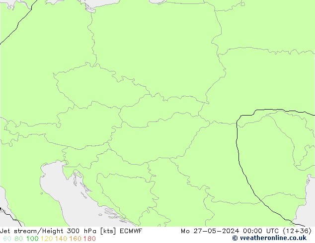 Corriente en chorro ECMWF lun 27.05.2024 00 UTC