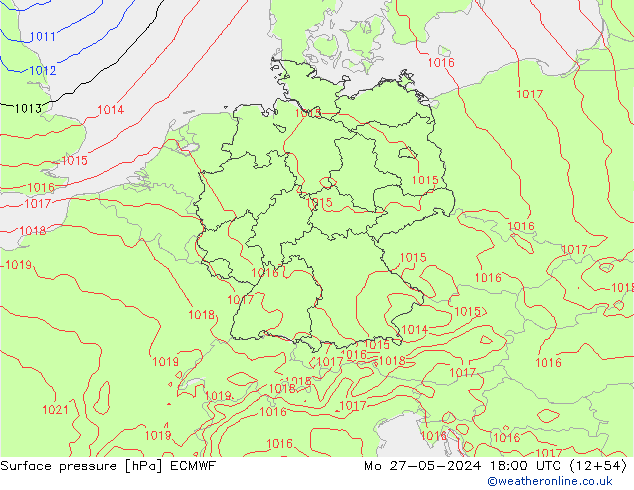 Yer basıncı ECMWF Pzt 27.05.2024 18 UTC