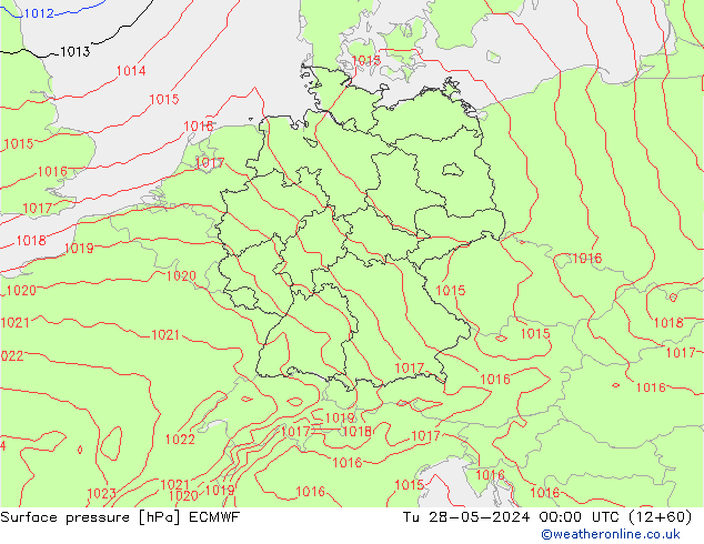 Bodendruck ECMWF Di 28.05.2024 00 UTC