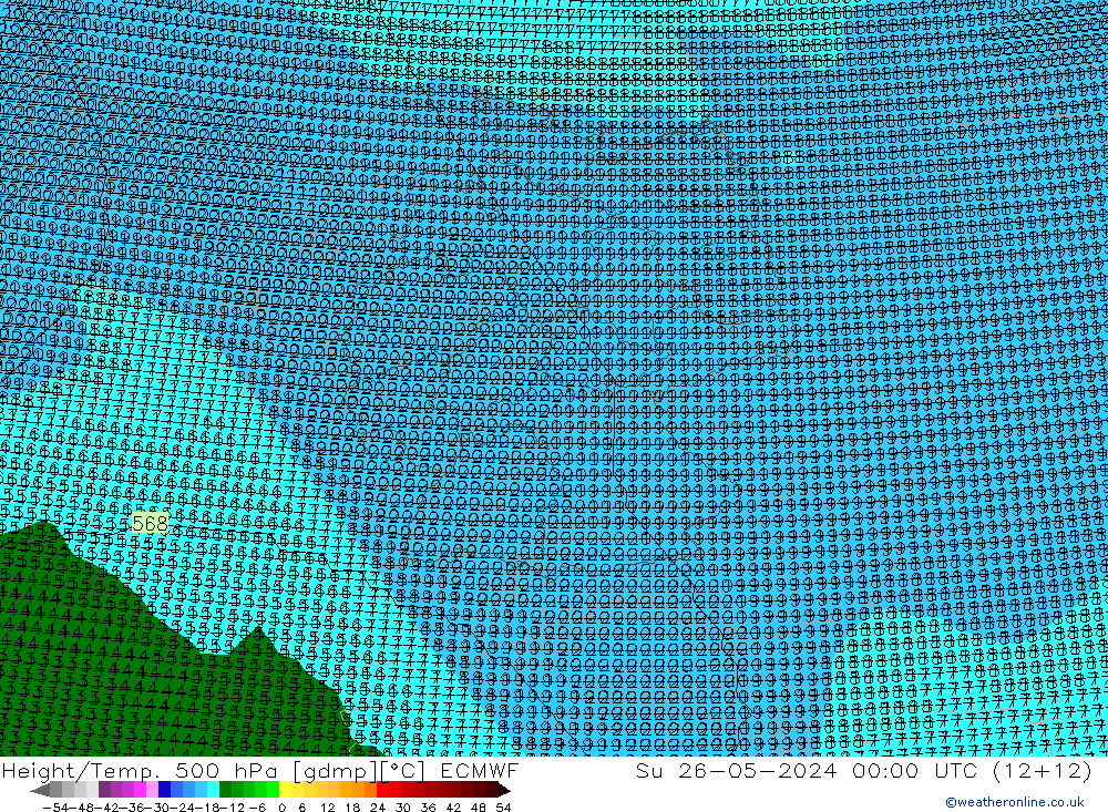 Height/Temp. 500 hPa ECMWF 星期日 26.05.2024 00 UTC