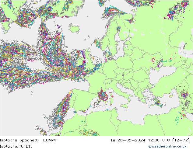 Isotachs Spaghetti ECMWF вт 28.05.2024 12 UTC