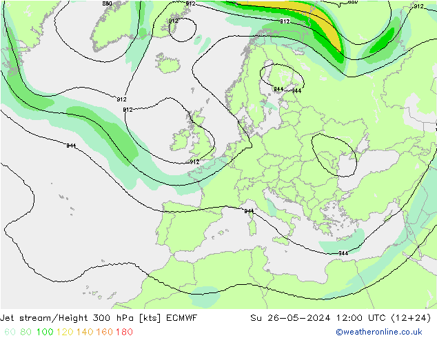 Corrente a getto ECMWF dom 26.05.2024 12 UTC