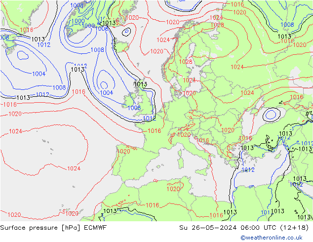 Surface pressure ECMWF Su 26.05.2024 06 UTC