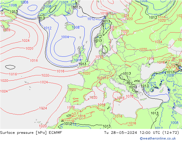 Yer basıncı ECMWF Sa 28.05.2024 12 UTC