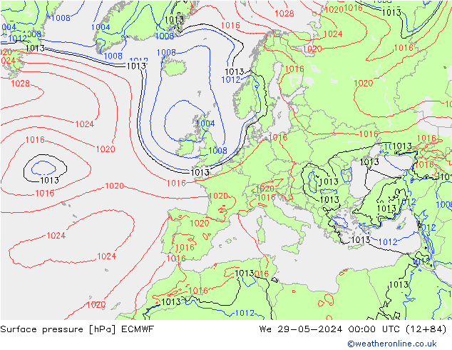 Bodendruck ECMWF Mi 29.05.2024 00 UTC