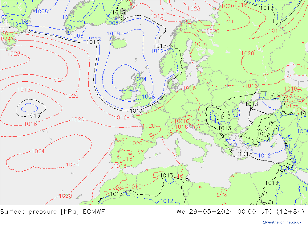 ciśnienie ECMWF śro. 29.05.2024 00 UTC