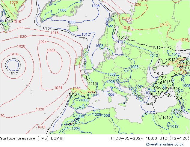 Yer basıncı ECMWF Per 30.05.2024 18 UTC