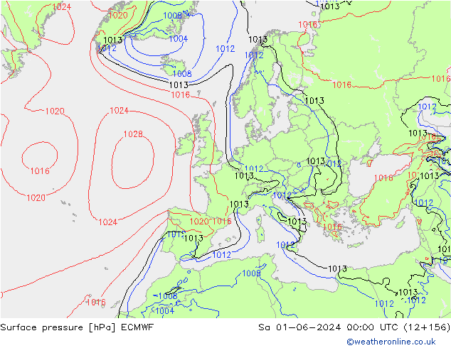 pression de l'air ECMWF sam 01.06.2024 00 UTC