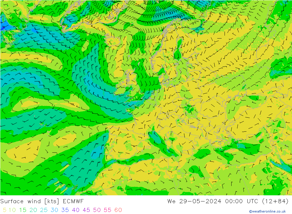 Rüzgar 10 m ECMWF Çar 29.05.2024 00 UTC