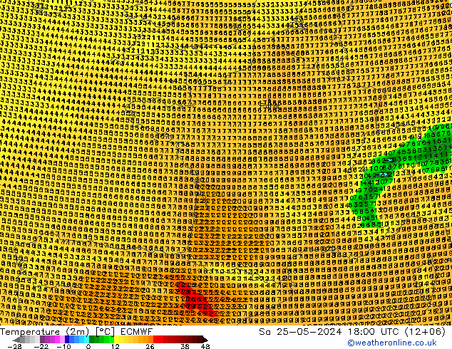 Sıcaklık Haritası (2m) ECMWF Cts 25.05.2024 18 UTC