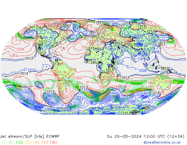 Polarjet/Bodendruck ECMWF So 26.05.2024 12 UTC