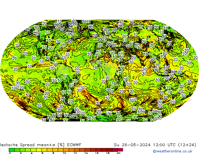 Isotachs Spread ECMWF Su 26.05.2024 12 UTC