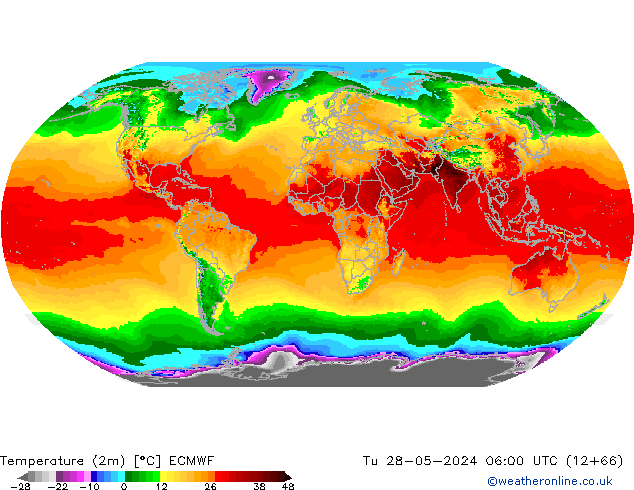 Temperatura (2m) ECMWF mar 28.05.2024 06 UTC