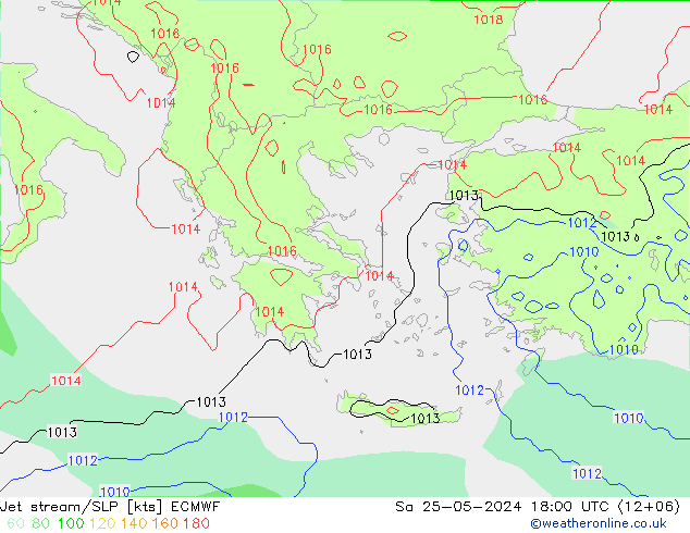 Jet stream/SLP ECMWF Sa 25.05.2024 18 UTC