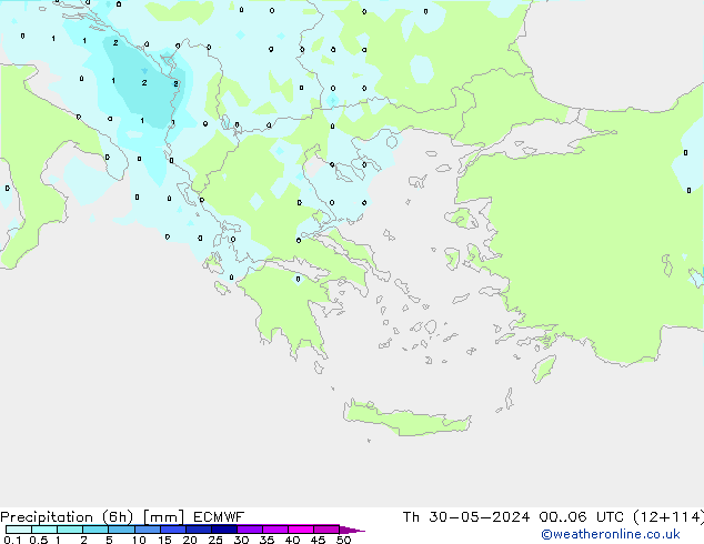 Nied. akkumuliert (6Std) ECMWF Do 30.05.2024 06 UTC