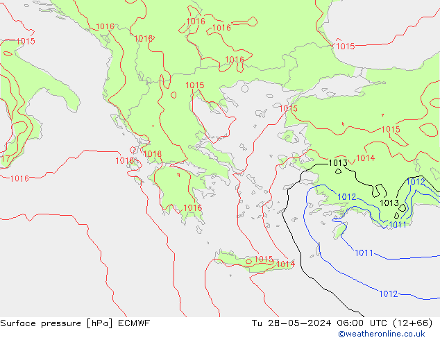 Surface pressure ECMWF Tu 28.05.2024 06 UTC