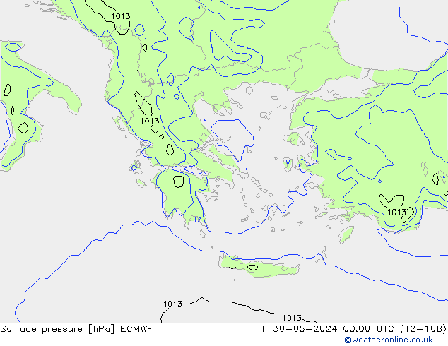 приземное давление ECMWF чт 30.05.2024 00 UTC