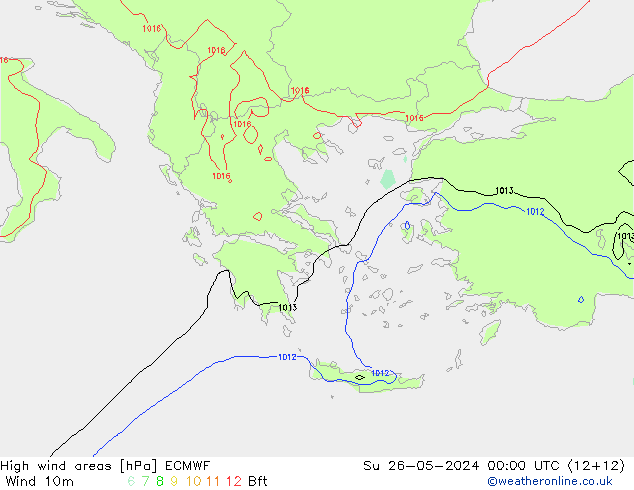 High wind areas ECMWF dom 26.05.2024 00 UTC