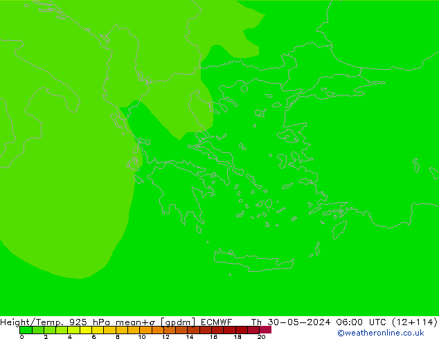 Height/Temp. 925 hPa ECMWF Qui 30.05.2024 06 UTC