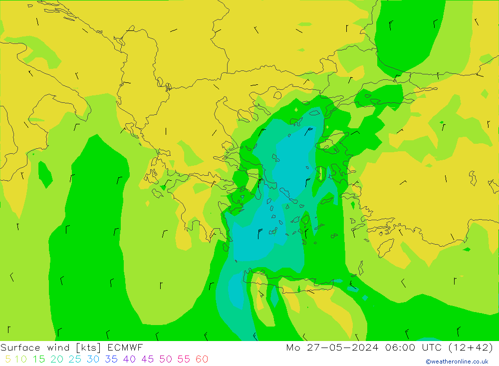 Surface wind ECMWF Mo 27.05.2024 06 UTC