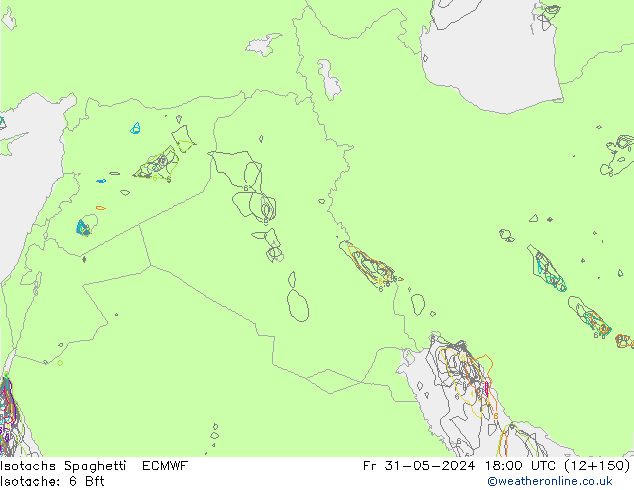 Isotachs Spaghetti ECMWF Fr 31.05.2024 18 UTC